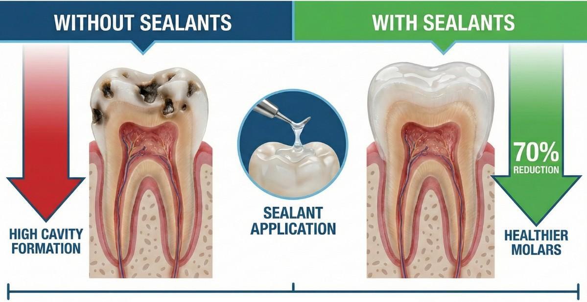 Sealants reducing cavity formation by 70% in 12 months | Main Street Dental
